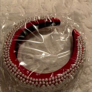 Red pearl headband
